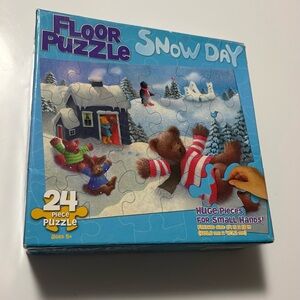 Snow Day Floor Puzzle - all pieces- box is taped